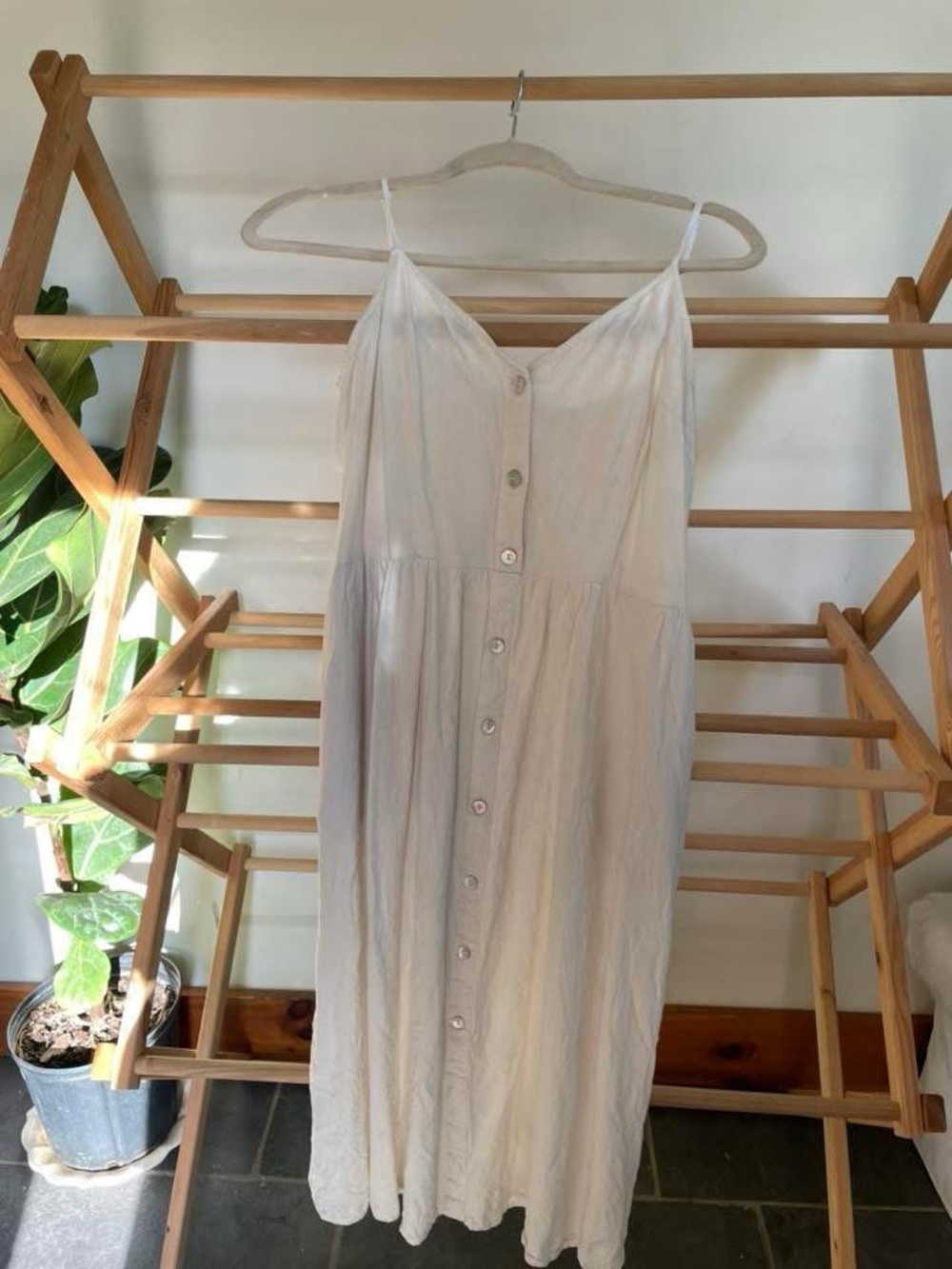 White linen dress